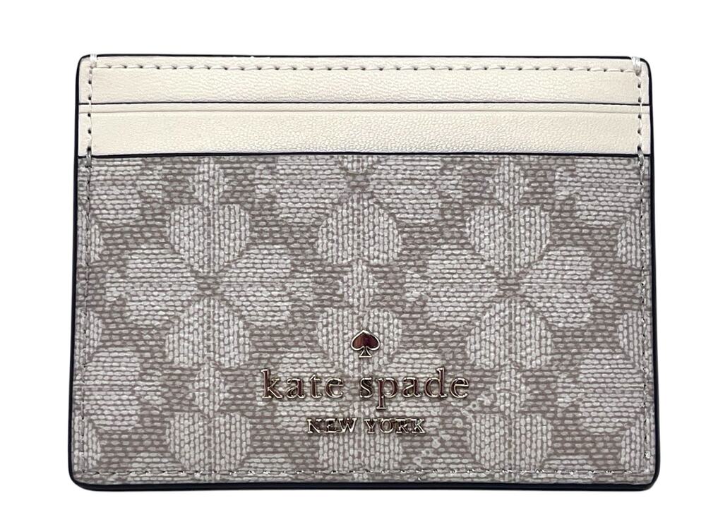Kate Spade New York Spade Flower Card Holder Wallet NWT Neutral